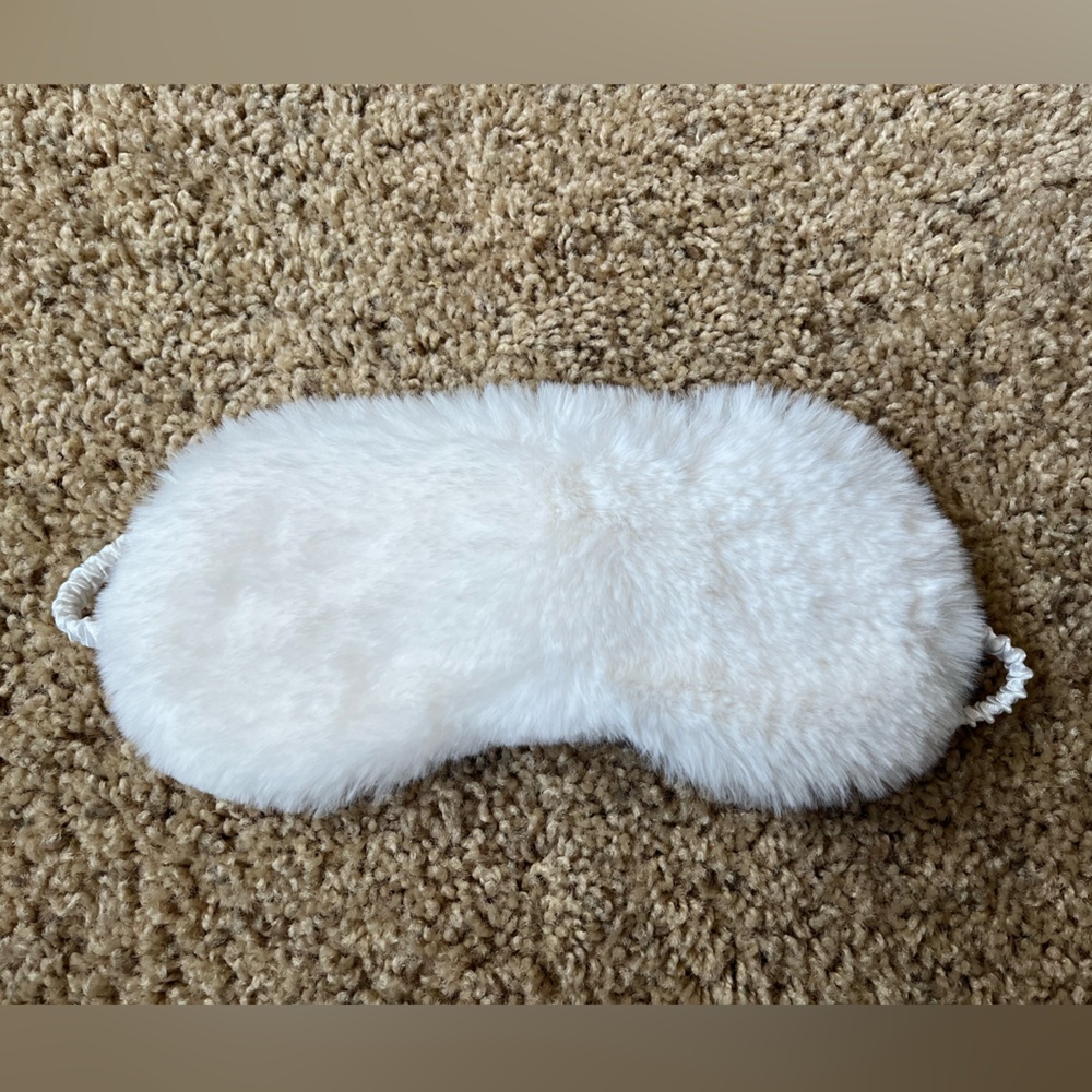 Fuzzy White Sleep Mask